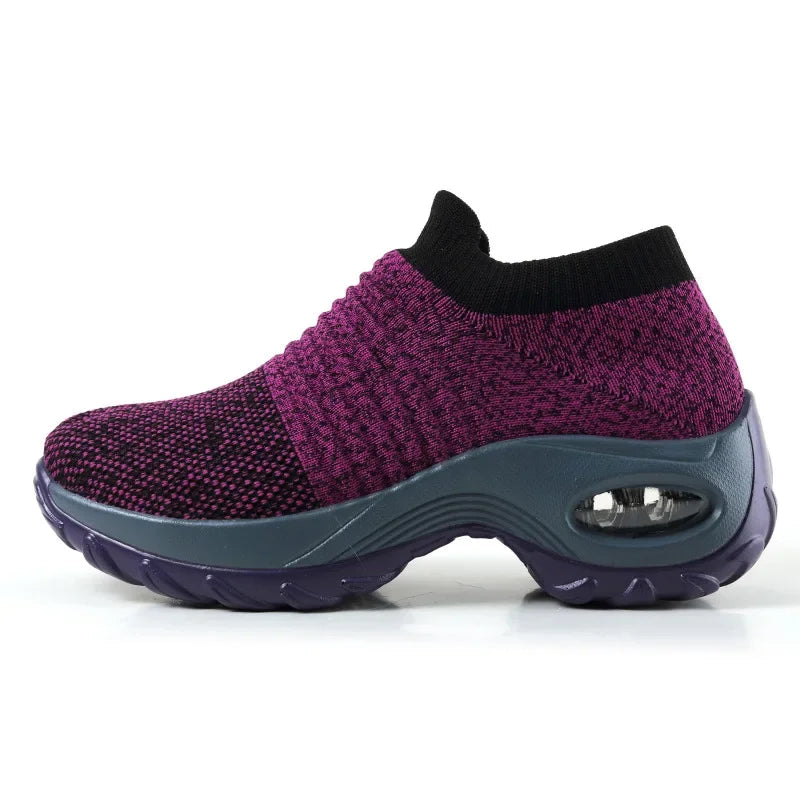 Damen Sneakers Plattform Freizeit Atmungsaktiv Textil R&B