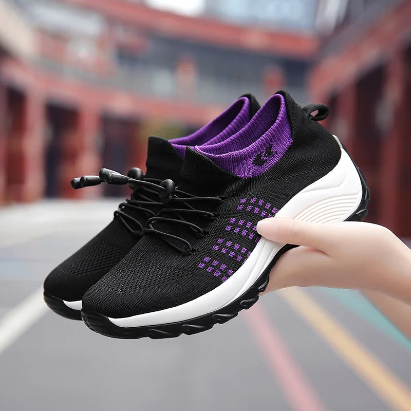 Damen Sportschuhe Atmungsaktives Mesh Dicke Sohle R&B