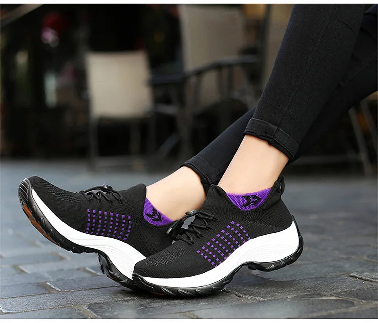 Damen Sportschuhe Atmungsaktives Mesh Dicke Sohle R&B