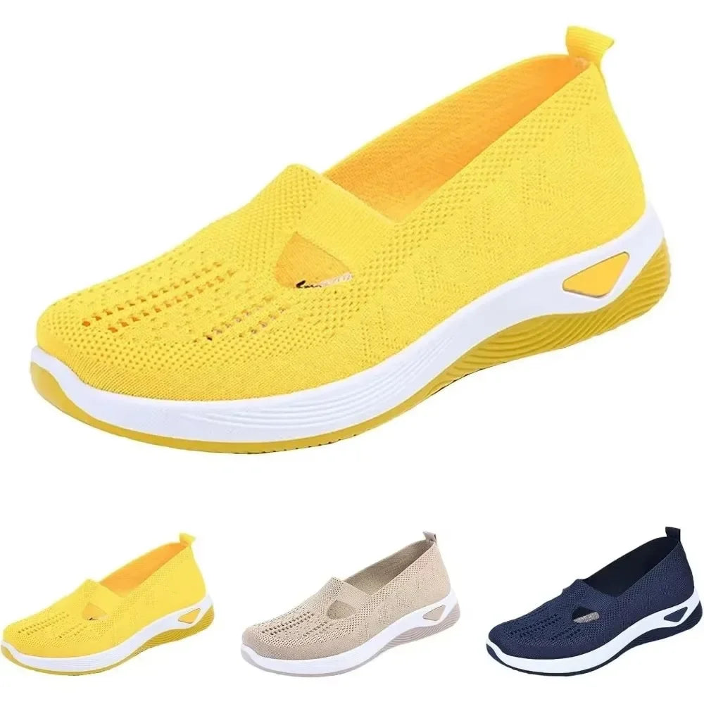 Damen Gehschuhe Slip-On Atmungsaktiv Textil mit Memory Foam R&B