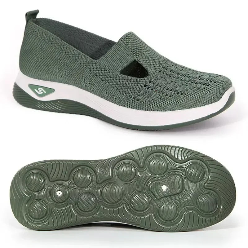 Damen Gehschuhe Slip-On Atmungsaktiv Textil mit Memory Foam R&B