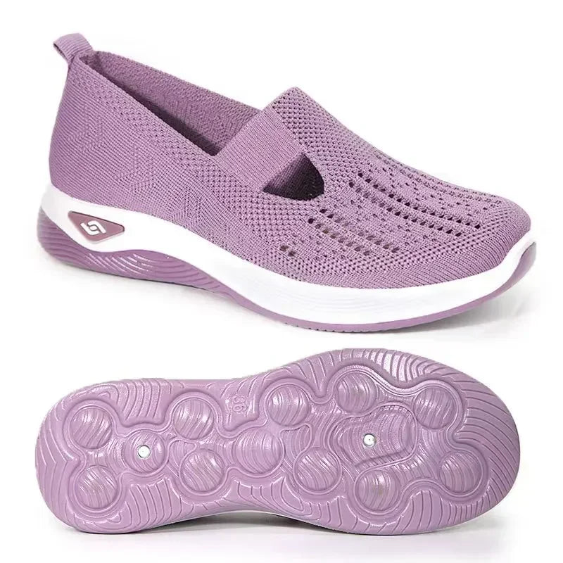 Damen Gehschuhe Slip-On Atmungsaktiv Textil mit Memory Foam R&B