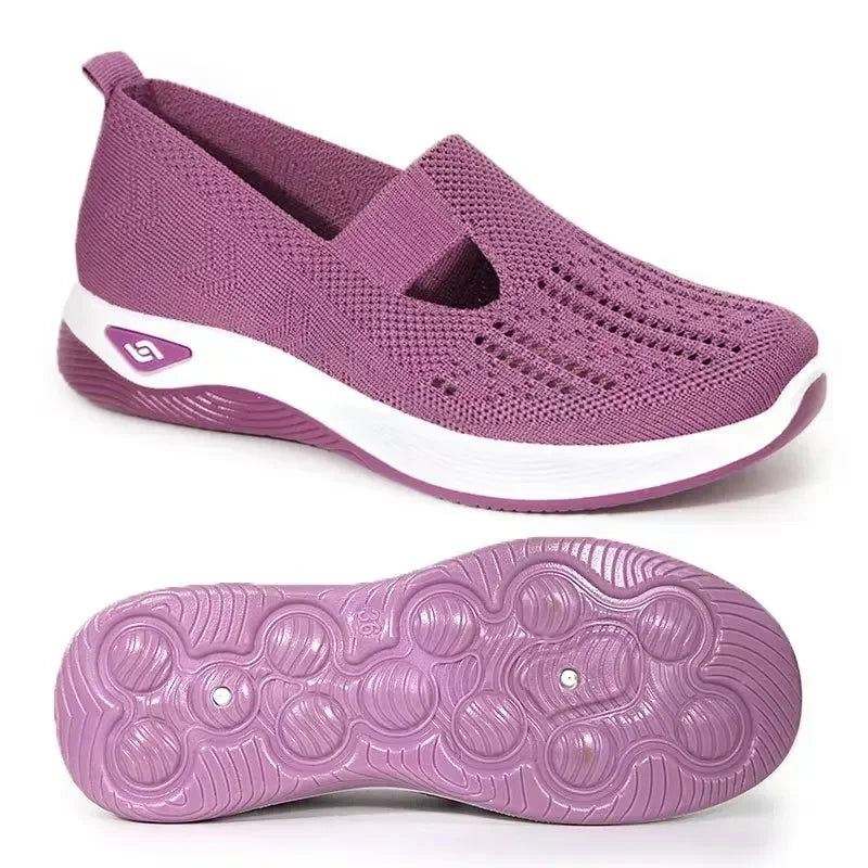 Damen Gehschuhe Slip-On Atmungsaktiv Textil mit Memory Foam R&B
