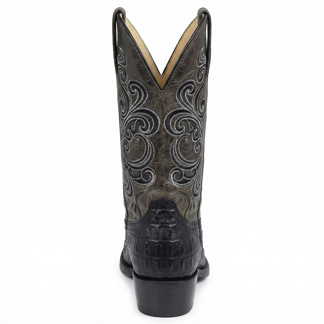 R&B | Westernstiefel - Geprägtes Leder mit Blockabsatz