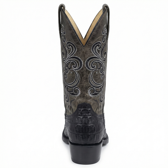 R&B | Westernstiefel - Geprägtes Leder mit Blockabsatz