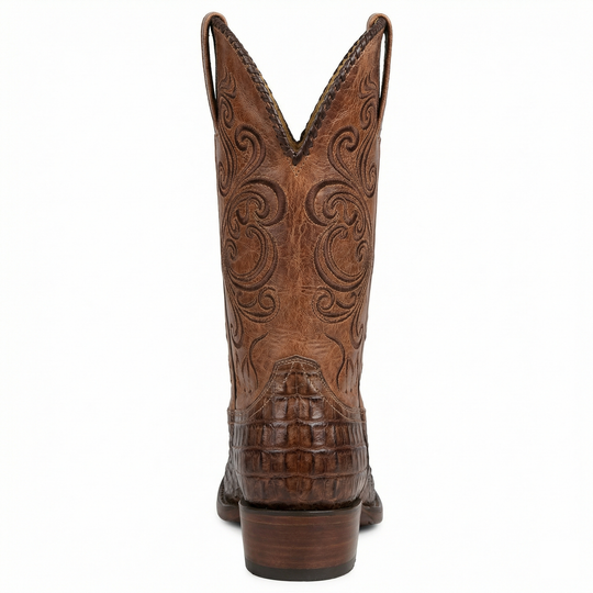 R&B | Westernstiefel - Geprägtes Leder mit Blockabsatz