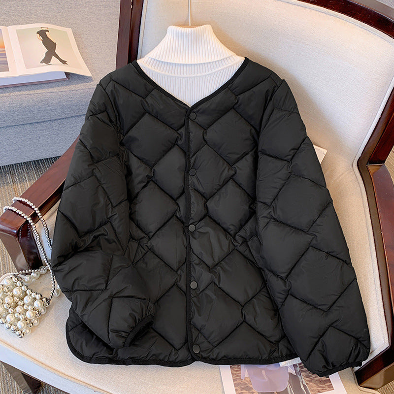 R&B | Damen Leichtgewicht Daunenjacke mit langen Ärmeln und Druckknöpfen