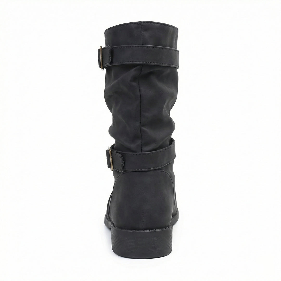 Damen Stiefel | Schnallenriemen | Vintage | Stiefel in mittellanger Länge | Schlappe Stiefel R&B