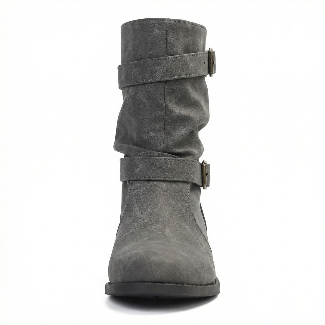Damen Stiefel | Schnallenriemen | Vintage | Stiefel in mittellanger Länge | Schlappe Stiefel R&B