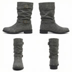 Damen Stiefel | Schnallenriemen | Vintage | Stiefel in mittellanger Länge | Schlappe Stiefel R&B