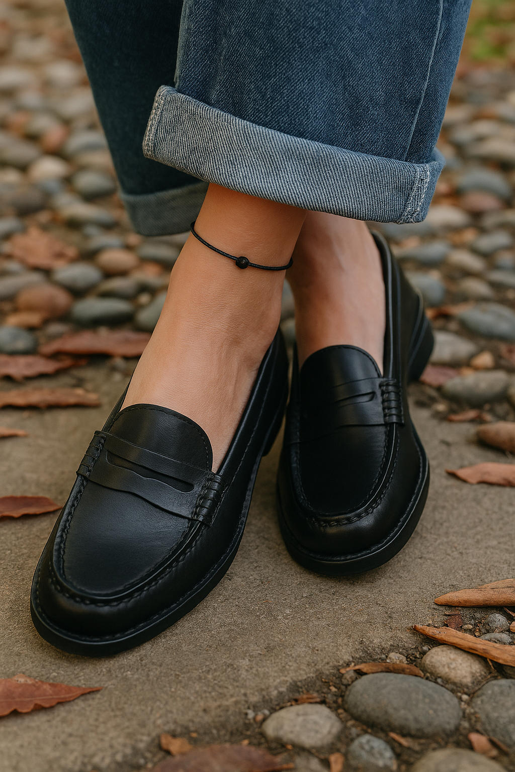 Damen Schuhe Slipper - Schwarz - Braun - Leder Slipper - Damen Schuhe R&B