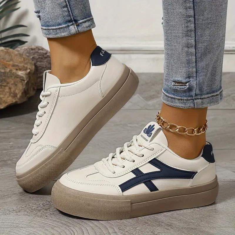 Damen Sneakers, Dicke Sohle, Schnürschuhe, Low Top Sneakers, Skate Schuhe R&B