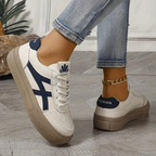 Damen Sneakers, Dicke Sohle, Schnürschuhe, Low Top Sneakers, Skate Schuhe R&B