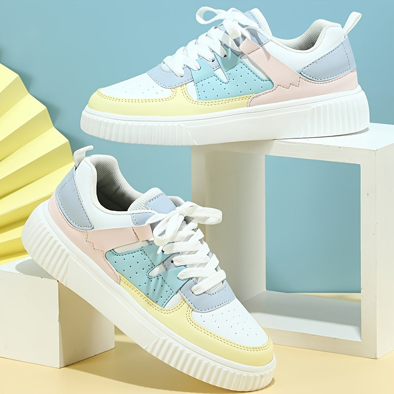 Damen Sneaker | Farbblock | Schnürschuhe | Skate Schuhe | Freizeit Sneaker R&B