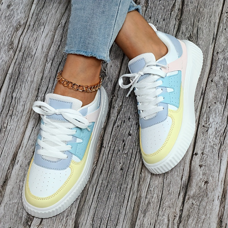 Damen Sneaker | Farbblock | Schnürschuhe | Skate Schuhe | Freizeit Sneaker R&B