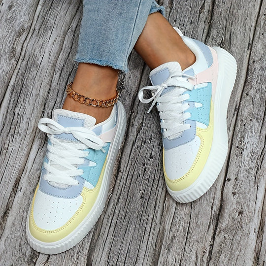 Damen Sneaker | Farbblock | Schnürschuhe | Skate Schuhe | Freizeit Sneaker R&B