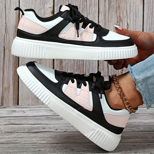 Damen Sneaker | Farbblock | Schnürschuhe | Skate Schuhe | Freizeit Sneaker R&B