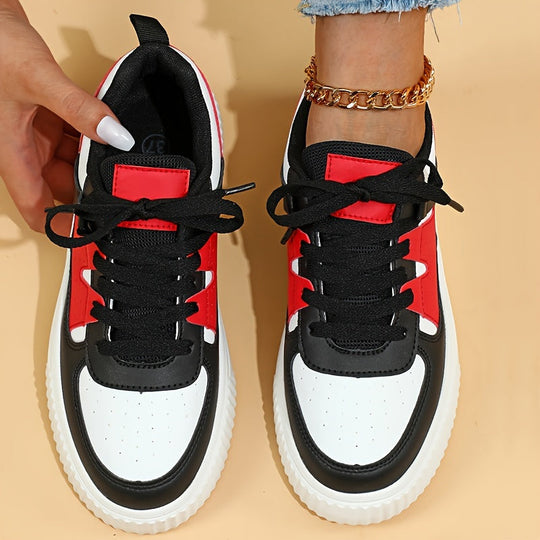 Damen Sneaker | Farbblock | Schnürschuhe | Skate Schuhe | Freizeit Sneaker R&B