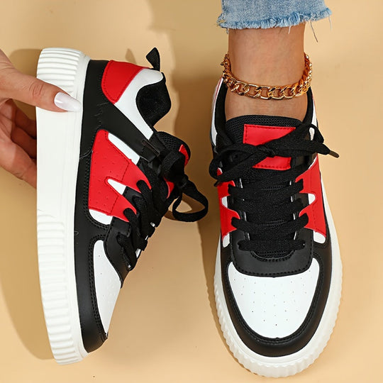 Damen Sneaker | Farbblock | Schnürschuhe | Skate Schuhe | Freizeit Sneaker R&B
