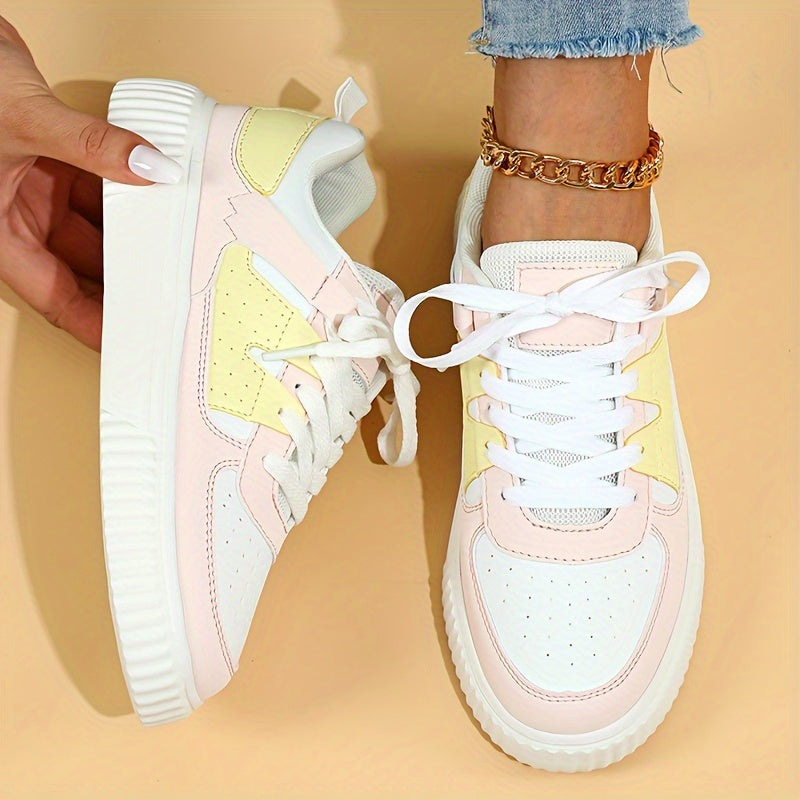 Damen Sneaker | Farbblock | Schnürschuhe | Skate Schuhe | Freizeit Sneaker R&B