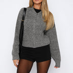 R&B | Damen Strickjacke mit Reißverschluss und langen Ärmeln