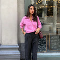 R&B | Damen Rosa Cardigan mit Rundhals und Knopfverschluss