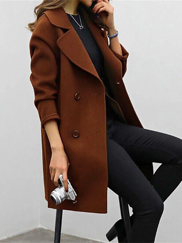 R&B | Klassischer Schwarzer Trenchcoat für Frauen Stilvolle Wintereleganz