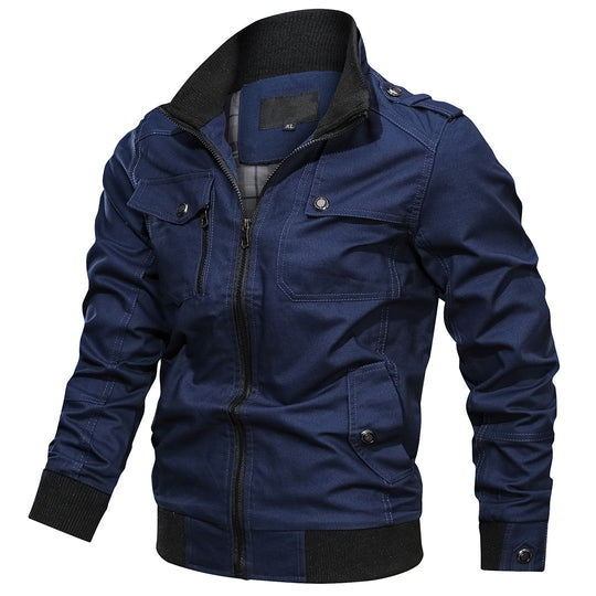 R&B | Bomberjacke Normale Passform Bomberdesign mit Rippkragen und Epauletten Mehrere Taschen