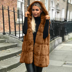 R&B | Fellweste mit Kapuze Polyester/faux Fur Elegant und Warm