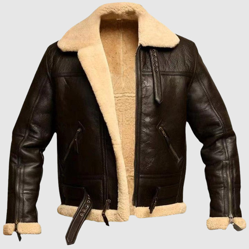 R&B | Braune Pu-Lederjacke für Männer