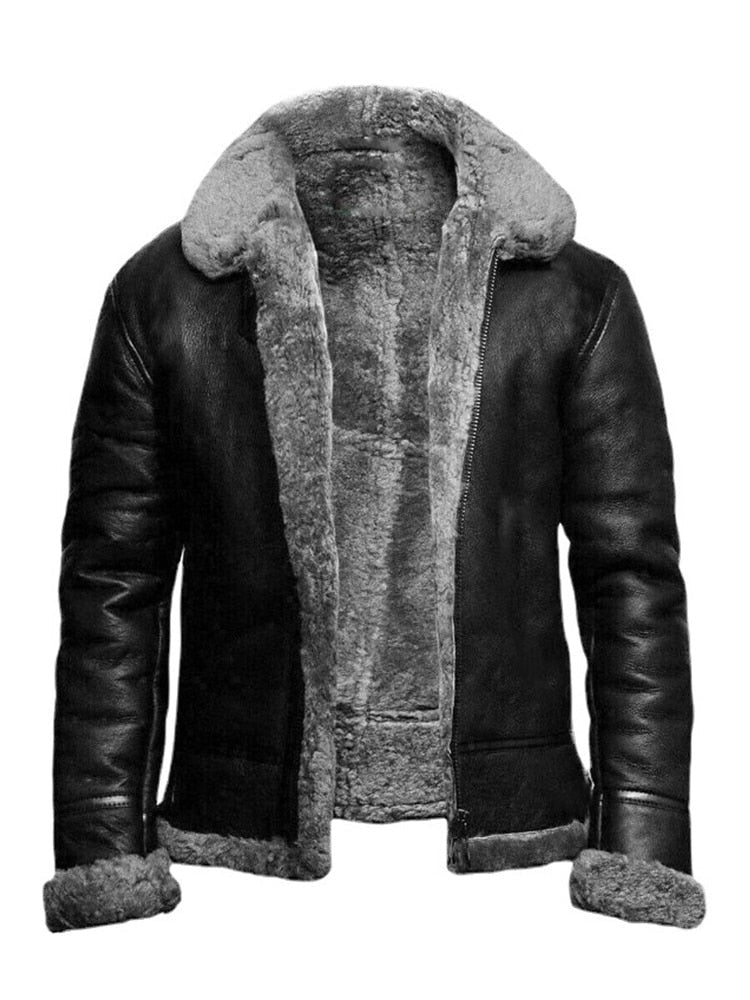 R&B | Lederlook Slim Fit Kurze Länge Gefüttert mit Teddyfleece
