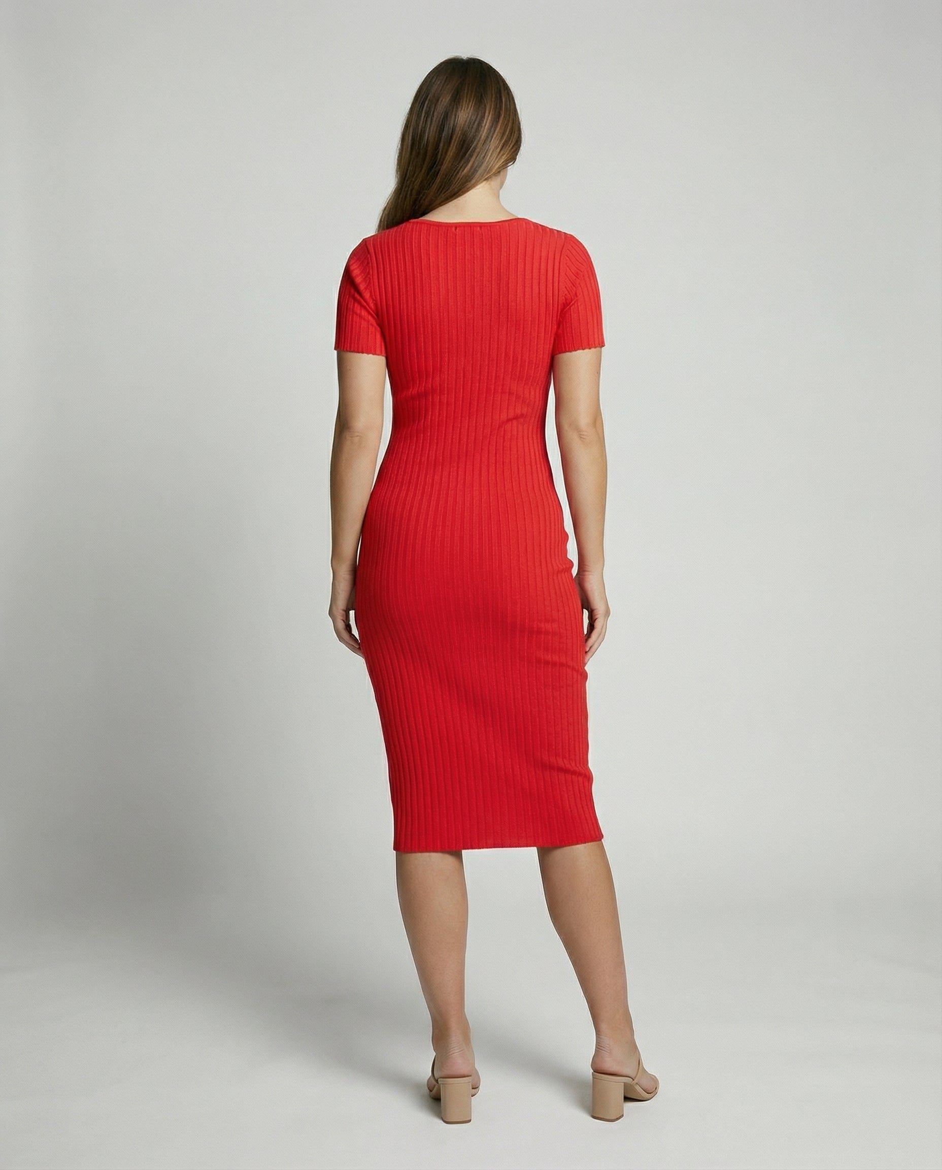 Gerippte Slim-Fit Kleid