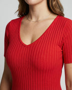 Gerippte Slim-Fit Kleid
