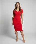 Gerippte Slim-Fit Kleid