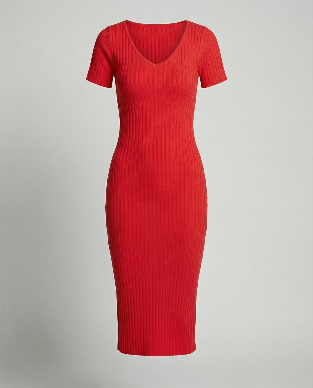 Gerippte Slim-Fit Kleid