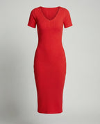 Gerippte Slim-Fit Kleid