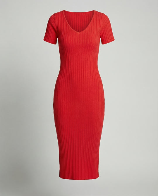 Gerippte Slim-Fit Kleid