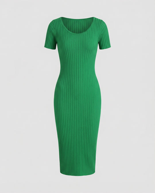 Gerippte Slim-Fit Kleid