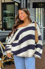 R&B | Gestreifter Chunky Strickpullover Weich und Warm Lässiger Komfort