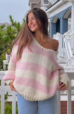 R&B | Gestreifter Chunky Strickpullover Weich und Warm Lässiger Komfort