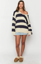 R&B | Gestreifter Chunky Strickpullover Weich und Warm Lässiger Komfort