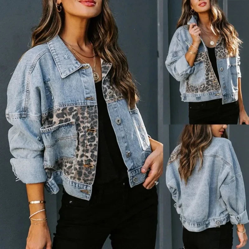 R&B | Stilvolle Leopard Denimjacke