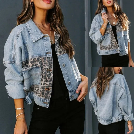 R&B | Stilvolle Leopard Denimjacke