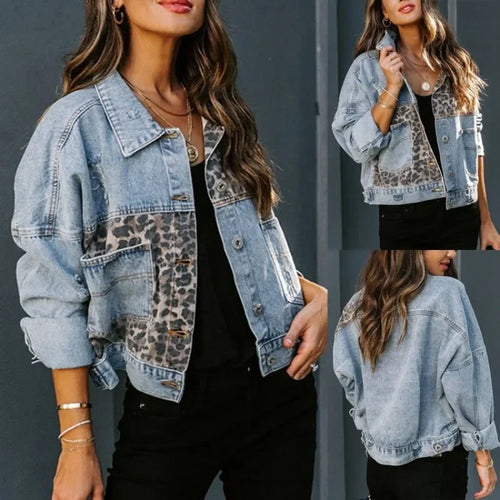 R&B | Stilvolle Leopard Denimjacke