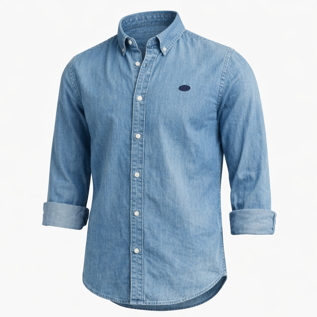 Herren Chambrayhemd Kentkragen modern