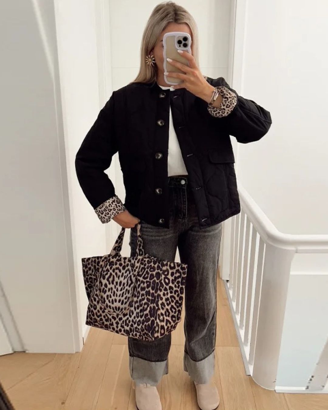 R&B | Trendy Jacke mit Leopardenfutter