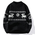 R&B | Winter Pullover mit Hirschmuster - Warmer & stilvoller Strickpullover für die Feiertage