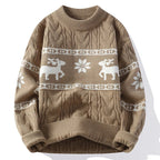 R&B | Winter Pullover mit Hirschmuster - Warmer & stilvoller Strickpullover für die Feiertage