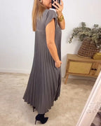 R&B | Elegantes Plissee-Kleid Einfarbig Ärmellos