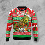 R&B | Dinosaurier Weihnachts-Pullover - Lustiger & Bequemer Herrenpullover mit 3D-Druck für die Feiertage